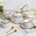CwlwGO- Bone China Tea Cup Sets, 15-Pieces Tea Cup and Saucer Set Service by HappleCwlwgoHome