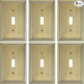 6-Pack Single Toggle Light Switch Cover Plate, Durable Solid Zinc Alloy Decorative Switch Plate Covers, Antique Brass 1 Gang Wall Plate, Corrosion Resistant