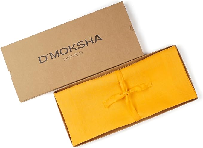 Classic Linen™ by D'Moksha Yellow Table Runner 60 Inches, 100% Pure Linen - Image 5