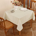 Beige Fabric 54 x 54 Inch Square Table Cloth Faux Linen Textured Water Resistant & Wipeable Card Tablecloth Reusable for Dining Kitchen Patio