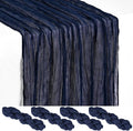 Showgeous 4 Pack Navy Blue Cheesecloth Table Runner, 17 x 108 Inches | Boho by Showgeous