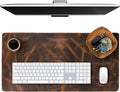 Leather Desk Pad Real Leather Desk Mat Desk Cover Desk Blotter Desk Protector Large Computer Mat for Keyboard Gaming Mouse Pad (2-Layer 3mm) Table Laptop Mat Office Desktop Accessories ELIZO