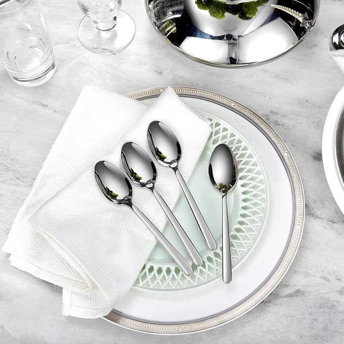 Premium Aline 8-Piece 6.4-Inch Teaspoon Set | 18/10 Stainless Steel Teaspoons; - Image 4