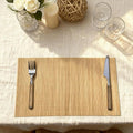 4-Pack Bamboo Placemats,Woven Heat-Resistant Rectangular Table Mats,Natural Dining Place Mats,Rustic Japanese Style Wood Mats for Indoor Dining,Kitchen and Party Use, Coffee