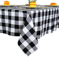 ShinyBeauty Checked Square Tablecloth 54x54-Inch Black and White Buffalo Plaid by ShinyBeauty