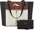 LOVEVOOK Laptop Bag for Women 15.6 inch, Diamond Quilted Work Tote Bags Womens by LOVEVOOK