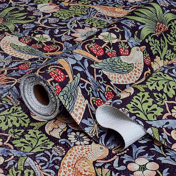 Bird Floral Shelf Liner for Cabinet Non Adhesive 15.7IN x 10FT | Shelf Liner by TryougxaShelfLiner