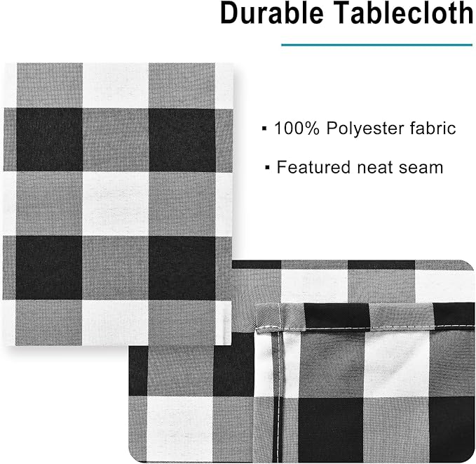 Checkered Tablecloth Rectangle, 52 x 70 Inch - Image 4