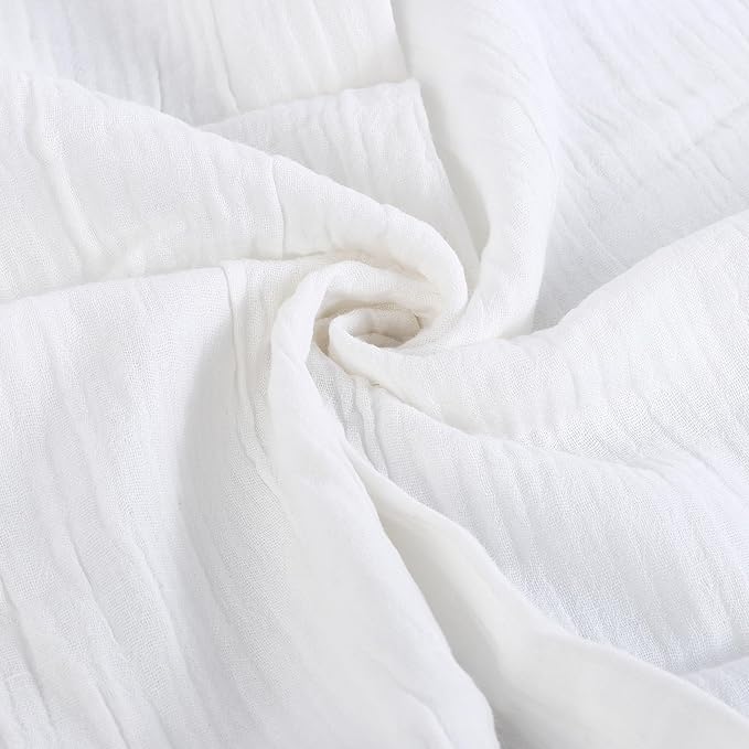 Fingercraft Dinner Cloth Napkin Cotton Muslin Double Gauze 8 Pack with Classic Lace for Everyday Use, Wedding, Party, Christmas, Easter Napkins Cloth are Pre Shrunk and Good Absorbency White