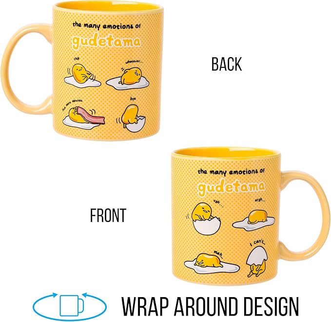 Silver Buffalo Sanrio The Many Emotions of Gudetama Lazy Egg Ceramic Mug - Image 6