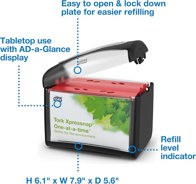 Tork Xpressnap Napkin Dispenser Black N4, Signature Range, 6232100 | 4-Pack - Image 2