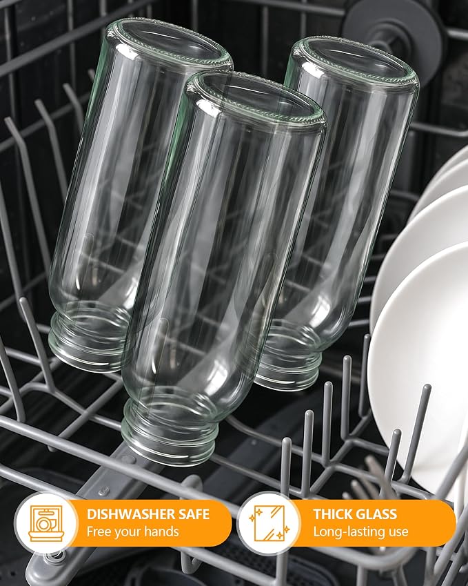 Zukro 10.5 oz Glass Juice Bottles - Image 7