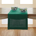 Solino Home 100% Pure Linen Table Runner Rainforest Hemstitch, 14 x 120 in | by SolinoHome