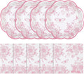 50 Pcs Pink Floral Plates and Napkins, Bridal Baby Showe by NatNarr