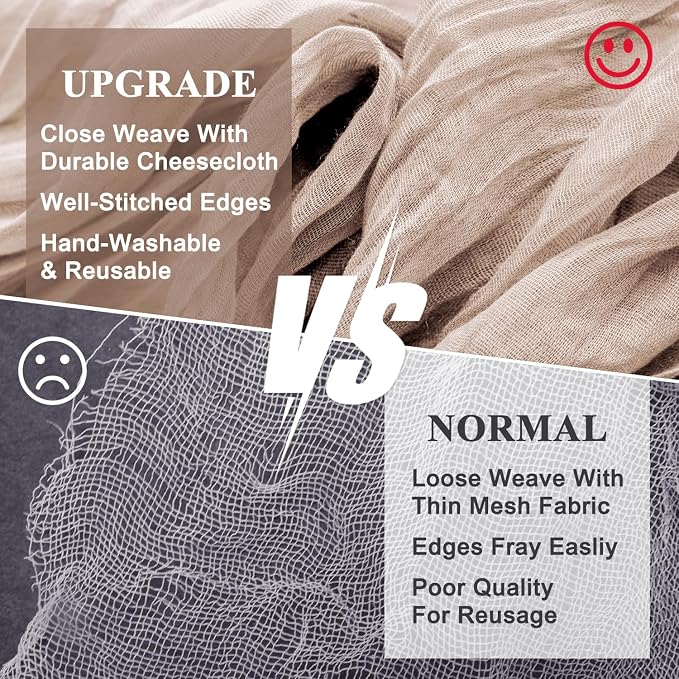 Cheesecloth Table Runner Nude Pink 10FT Boho Gauze Runner, 12 Pack | 120 Inch - Image 4