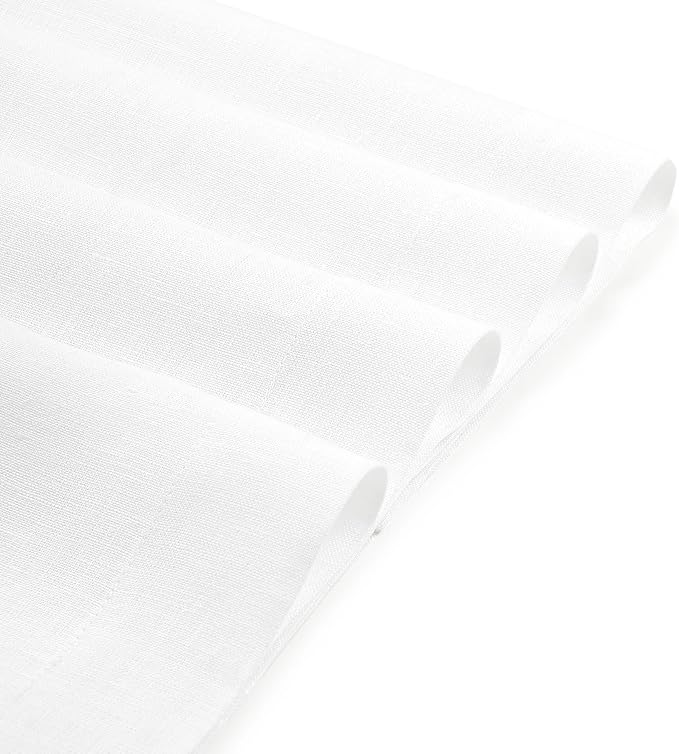 D'Moksha Homes Linen White Placemats Set of 6-100% Pure Linen Placemats 14 x 19 Inch for Valentines, Spring, Easter - Handcrafted and Machine Washable