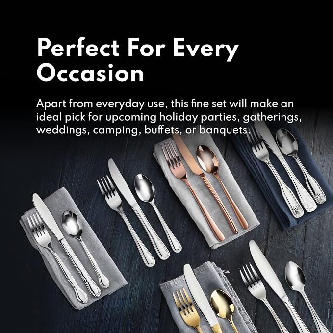 New Star Foodservice Rose Pattern Stainless Steel Flatware Set, 3-Piece Set - Image 5
