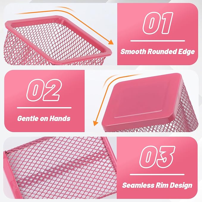 Segarty Pen Cup, 12 Pack Square Dark Pink Pen Holder - Image 3