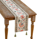 Designer Vintage Linen Long Table Runner, Floral Pattern, Dining Table by Isaennehomedecoration