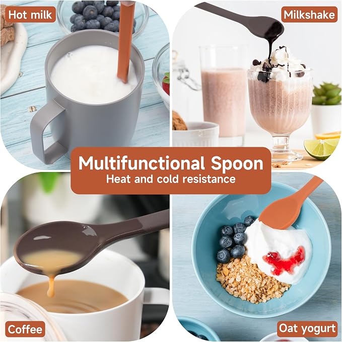 2PCs Silicone Stirring Spoons for Coffee Tea | 6.85-Inch Coffee&Espresso Spoons - Image 6