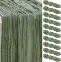 10 Pack Sage Green Cheesecloth Table Runner 35x120 Inch 10Ft Rustic Gauze by SuBleer