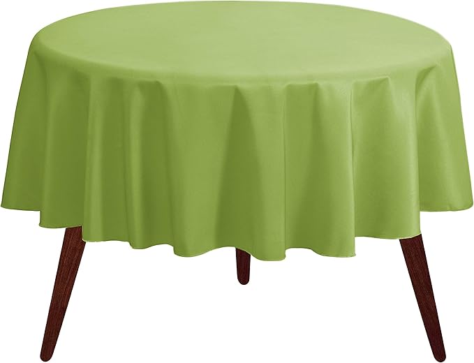 Gee Di Moda Round Tablecloth - 70 Inch Apple Green Round Table Cloth for 24 to 48 Inch Round Tables - Heavy Duty Washable Fabric - for Buffet Table, Holiday Party, Dinner, Wedding & Baby Shower