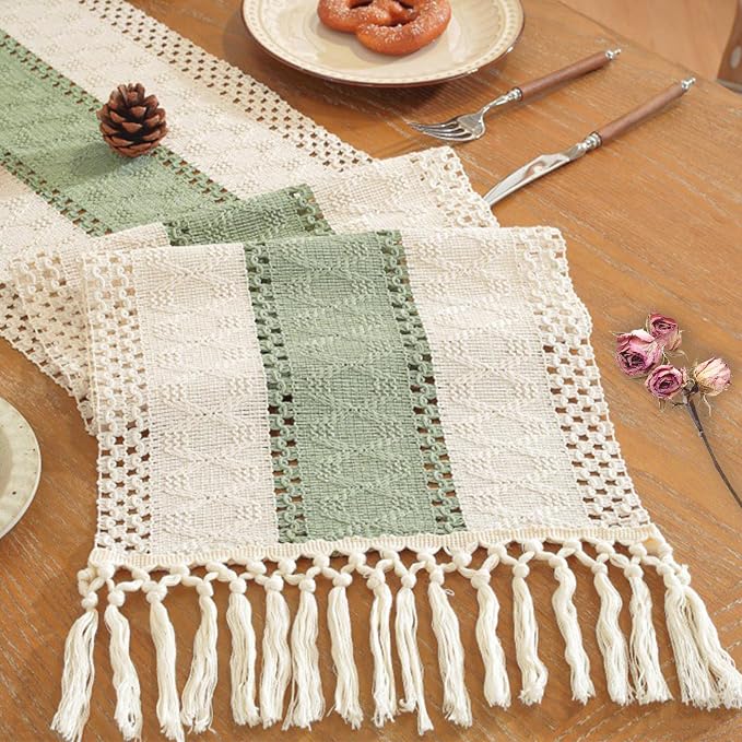Sage Green Table Runner 72 Inches Long by Niviy