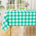 misaya Rectangle Waterproof Vinyl Table Cloth, Buffalo Flannel Backed Tablecloth, Wipeable Plastic Table Cover for Dinner, Kitchen, Outdoor (54" x 108", Green and White)
