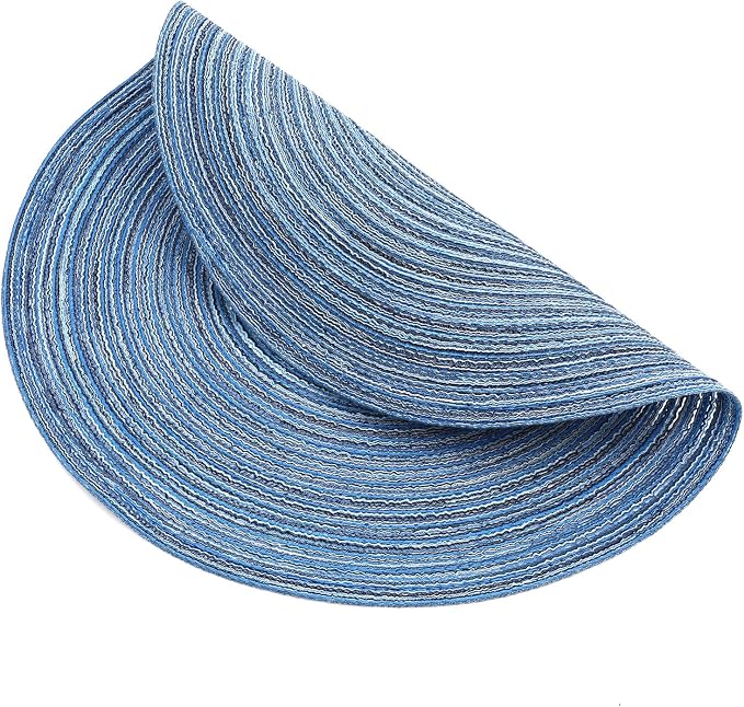 SHACOS Round Braided Placemats Set of 4 Dining Table Placemats 15 inch Circle - Image 4