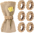 Boho Napkin Rings Set of 6, Handwoven Natural Jute Napkin Rings, Boho Style by Vowcarol