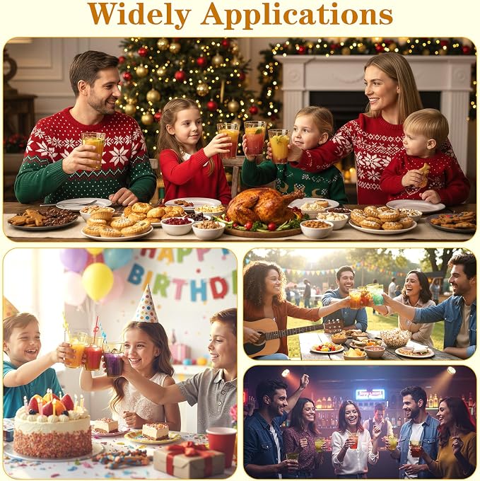 Glowserve 50 Pack 12 oz Gold Disposable Plastic Cups Cocktail Glasses | Cold - Image 7