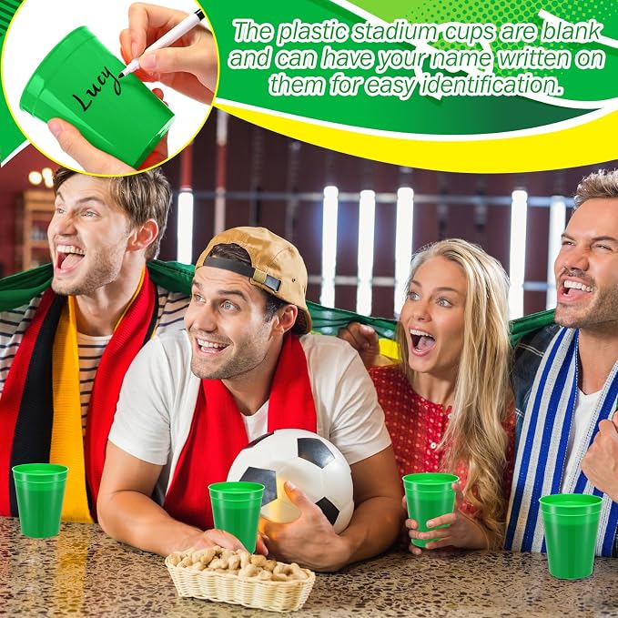 Yungyan 50 Pack 16 oz Stadium Cups Reusable Plastic Cups Blank Drink Stadium - Image 4