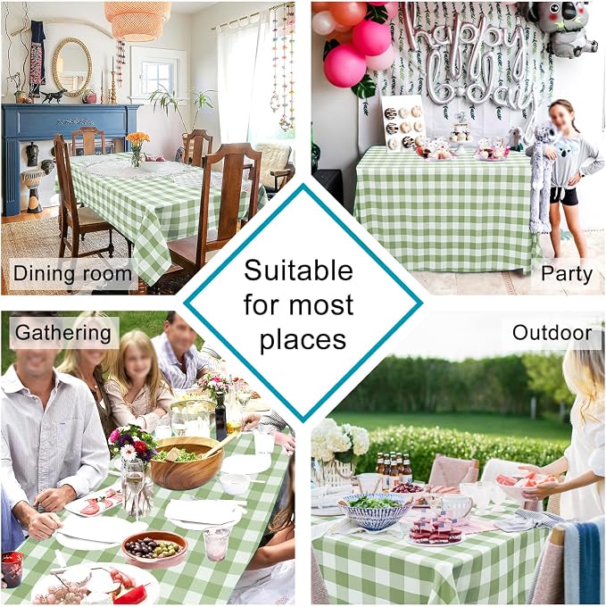 60 x 102 Inch Checkered Tablecloth Rectangle - Image 2