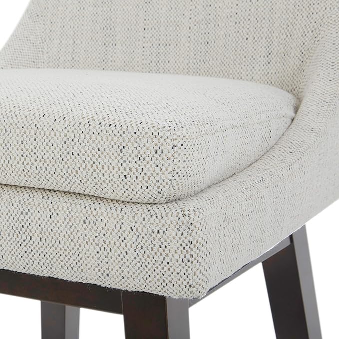 CHITA Bar Stools Set of 2, Counter Height Swivel Barstools, FSC Certified Morden Upholstered Fabric Counter Chairs with Back Support, 26.8" H Seat Height, Fabric in Ivory