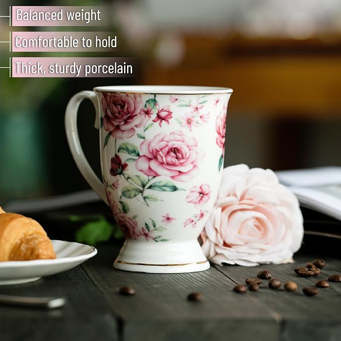 BTaT- Large Coffee Mugs, 12 oz, Floral Mugs - Image 5