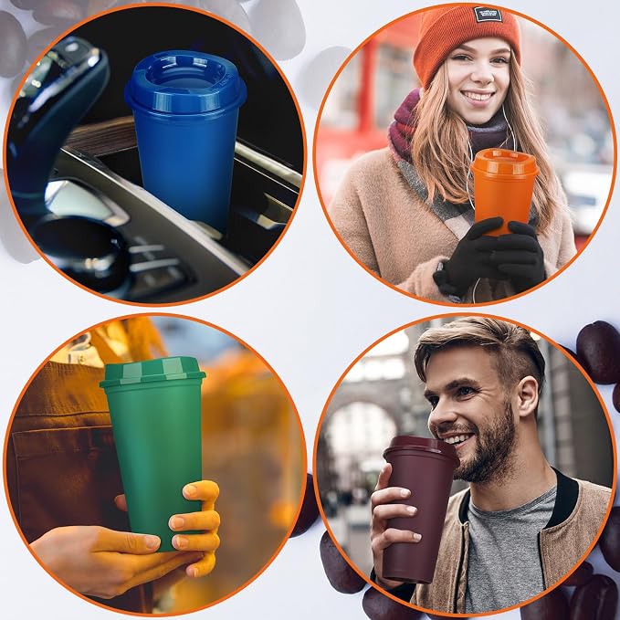 Domensi 30 Pack Reusable Plastic Coffee Cups - Image 4