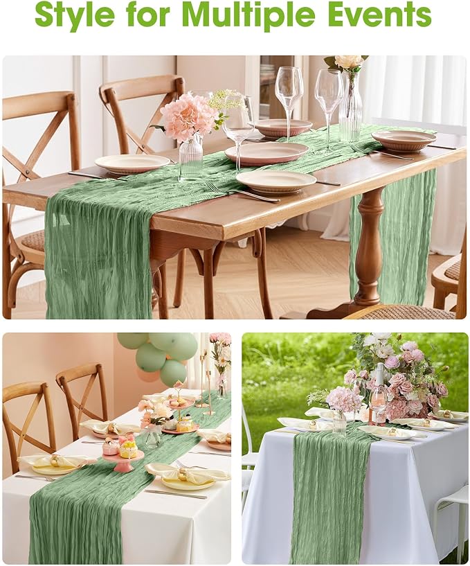 Pureegg 4-Pack Cheese Cloths Table Runner, Baby Shower, Wedding and Farmhouse - Image 6