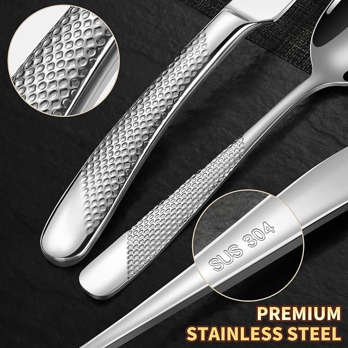 20-Piece Hammered Silverware Set - Image 6