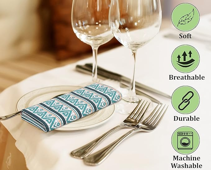 RUVANTI Cloth Napkins Set of 12 Cotton 100%, 18x18 Inches Napkins Cloth Washable, Soft, Absorbent. Cotton Napkins for Parties, Christmas, Thanksgiving, Weddings, Dinner Napkins Cloth - Kite
