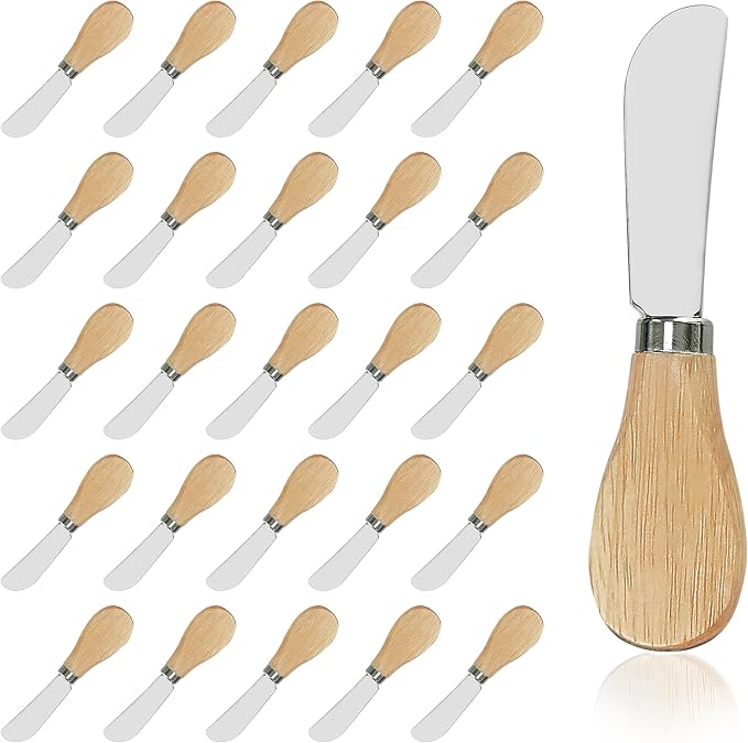 25 Piece Small Cheese Spreader Knives Set, Mini Stainless Steel Butter Knife by DIFENLUN