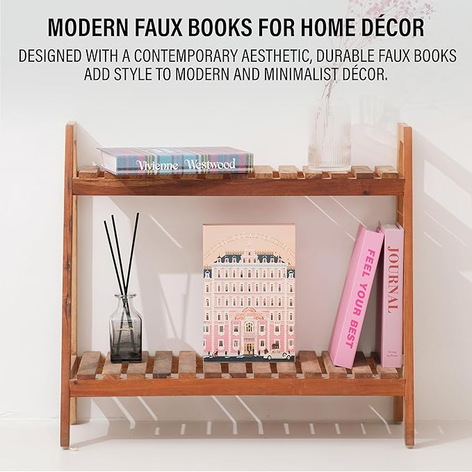 Velvet Medium | 4 PCS Faux Decorative Books for Home Decor | Not Real Books (Cardboard Boxes) | Coffee Table, Shelf Styling & Modern Aesthetic Accent Pieces for Living Room, Office