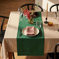 Solino Home 100% Pure Linen Table Runner Pine Green Long, Fete 14 x 90 in | by SolinoHome
