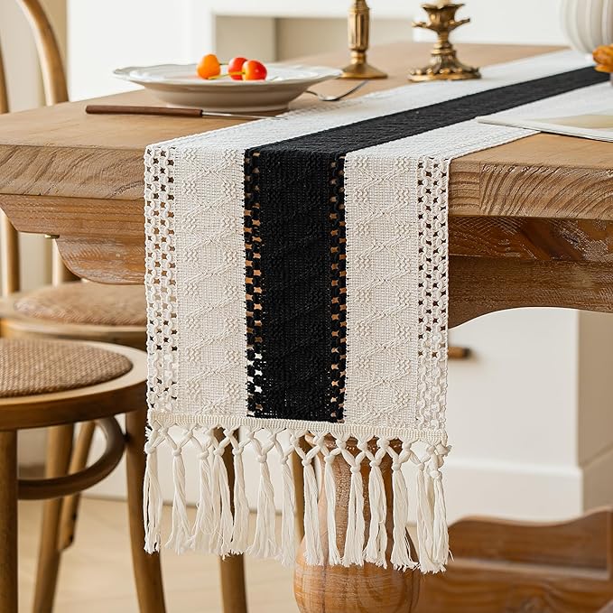 Farmhouse Table Runner for Home Decor 12x108 Black Fall Home Decor | 108Inches - Image 5