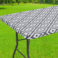 Smiry Rectangle Table Cloth Cover, Waterproof Elastic Fitted Picnic Tablecloth for 4 Foot Tables, Wipeable Flannel Backed Vinyl Tablecloths for Camping, Dining, Outdoor (Grey, 30" x 48")