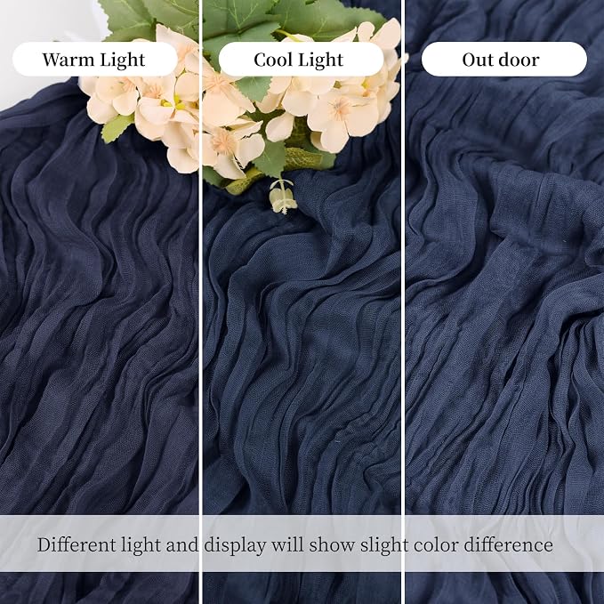 6 Pack Navy Blue Cheesecloth Table Runner, 17 x 108 Inch, Gauze Cheese Cloth - Image 6