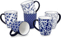 vancasso SELENE Large Coffee Mugs Set of 6, 16 Oz Porcelain Coffee Cups by vancasso