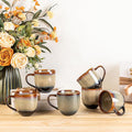 theterra Ceramic Coffee Mugs Set of 6, 12 oz Coffee Cups by TheTerra