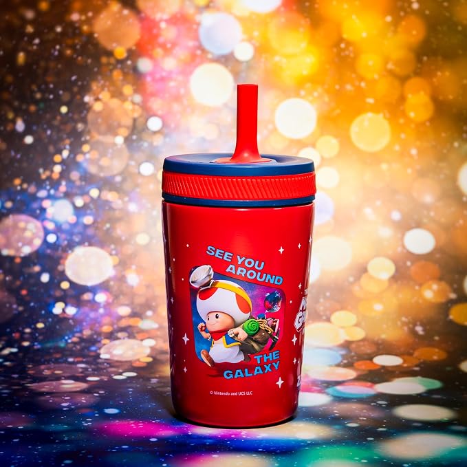 Zak Designs Super Mario Kelso 12oz Leak-Proof Toddler Straw Cup | BPA Free - Image 3