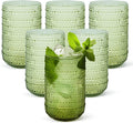 CHLJAR Hobnail Drinking Glasses Set of 6, 14 oz Vintage Glassware Set, Embossed by Unknown