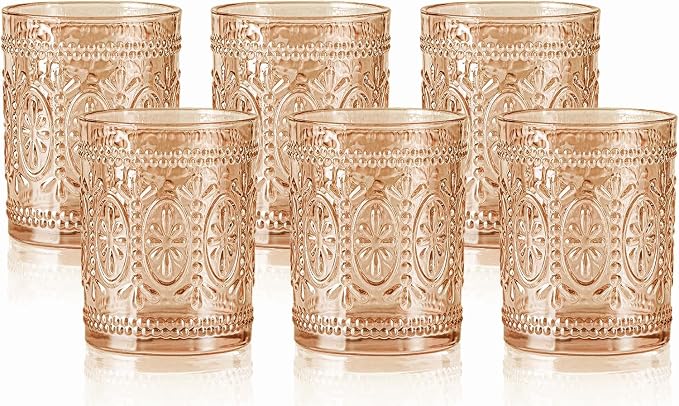 Darlion Amber Glassware, Vintage Drinking Glasses, 10oz Amber Glass Cups | Food by PurchaseNow
